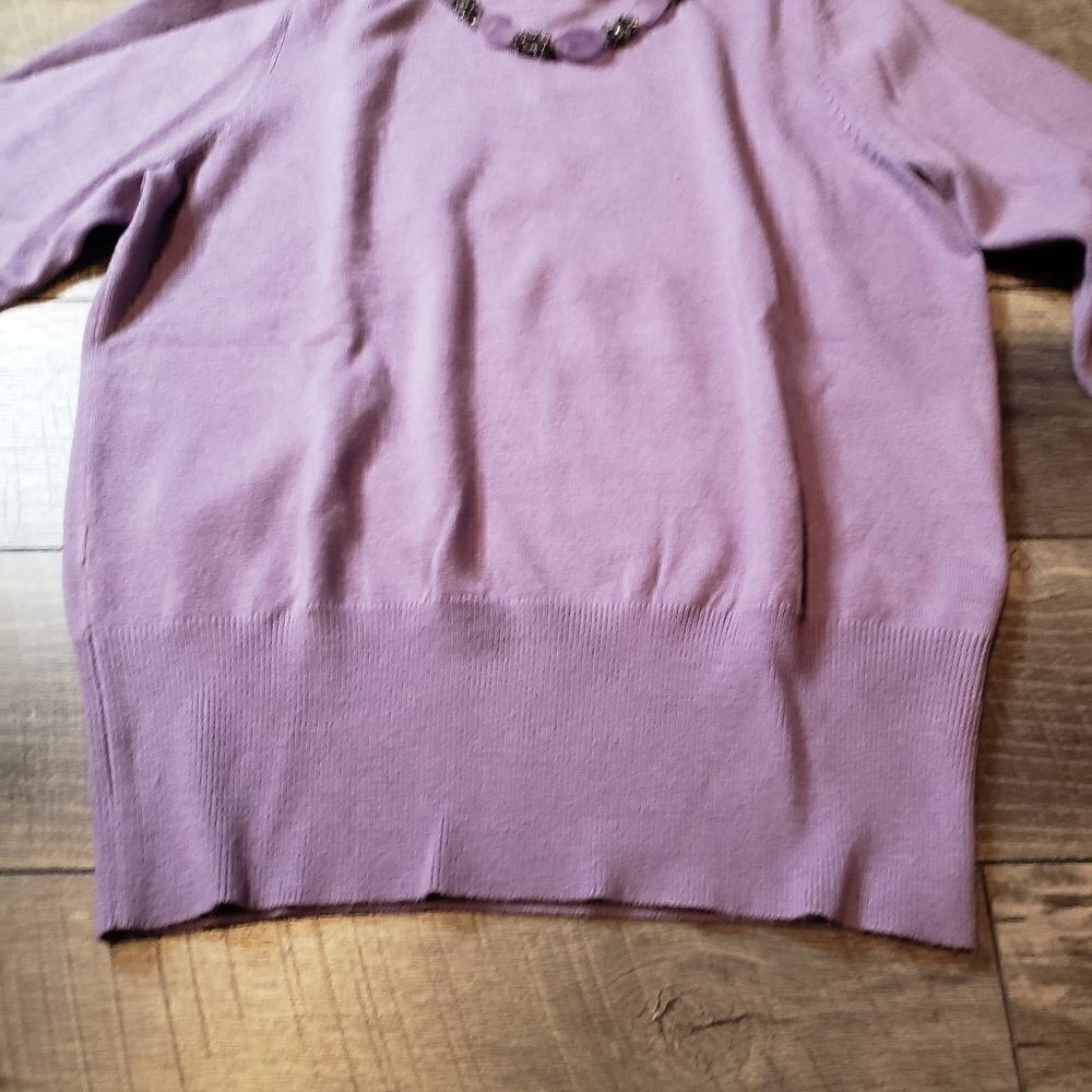 JM Collection Lilac Turtle Neck Sweater - Picture 7 of 9